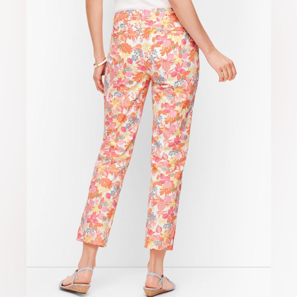 Talbots Perfect Crop Pants in Fruit & Flowers Print Women’s 10 Petite - Picture 3 of 12